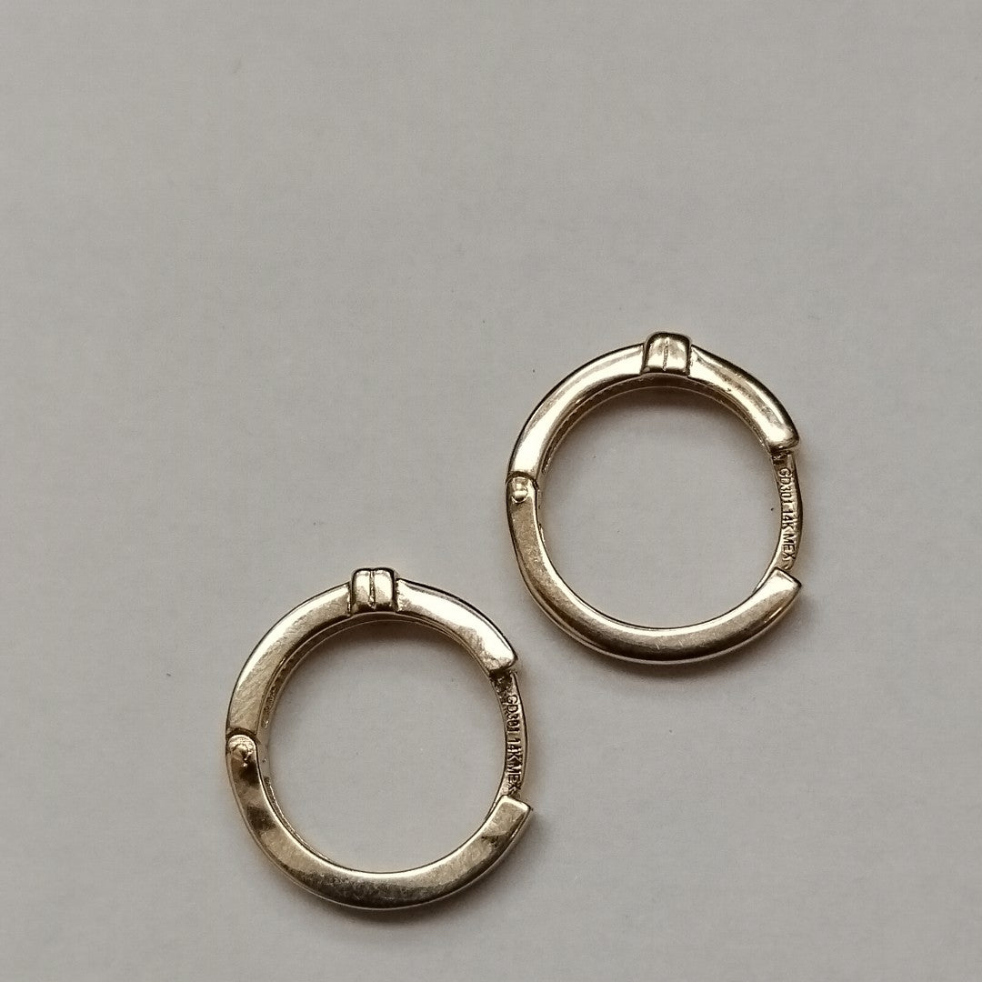 ARETES HUGGIES C CIRCONIA 14K 1.9 GR (NUEVO)