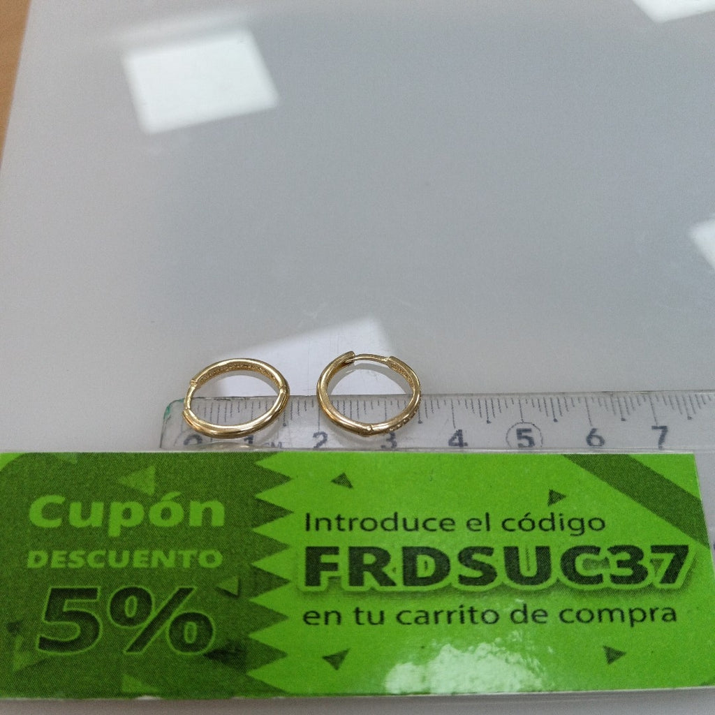 ARETES HUGGIES C CIRCONIA 14K 1.7 GR (NUEVO)