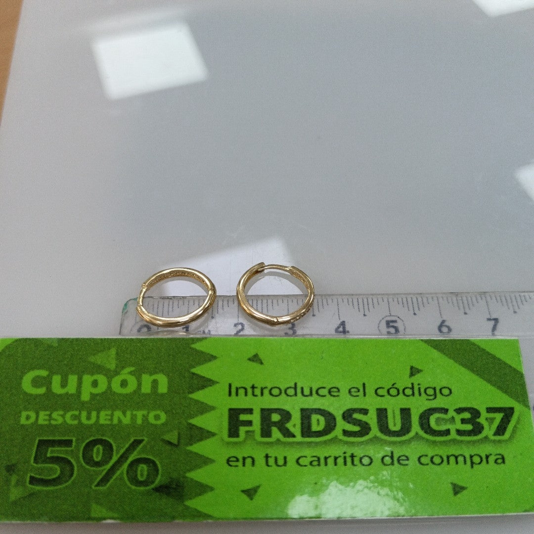 ARETES HUGGIES C CIRCONIA 14K 1.7 GR (NUEVO)