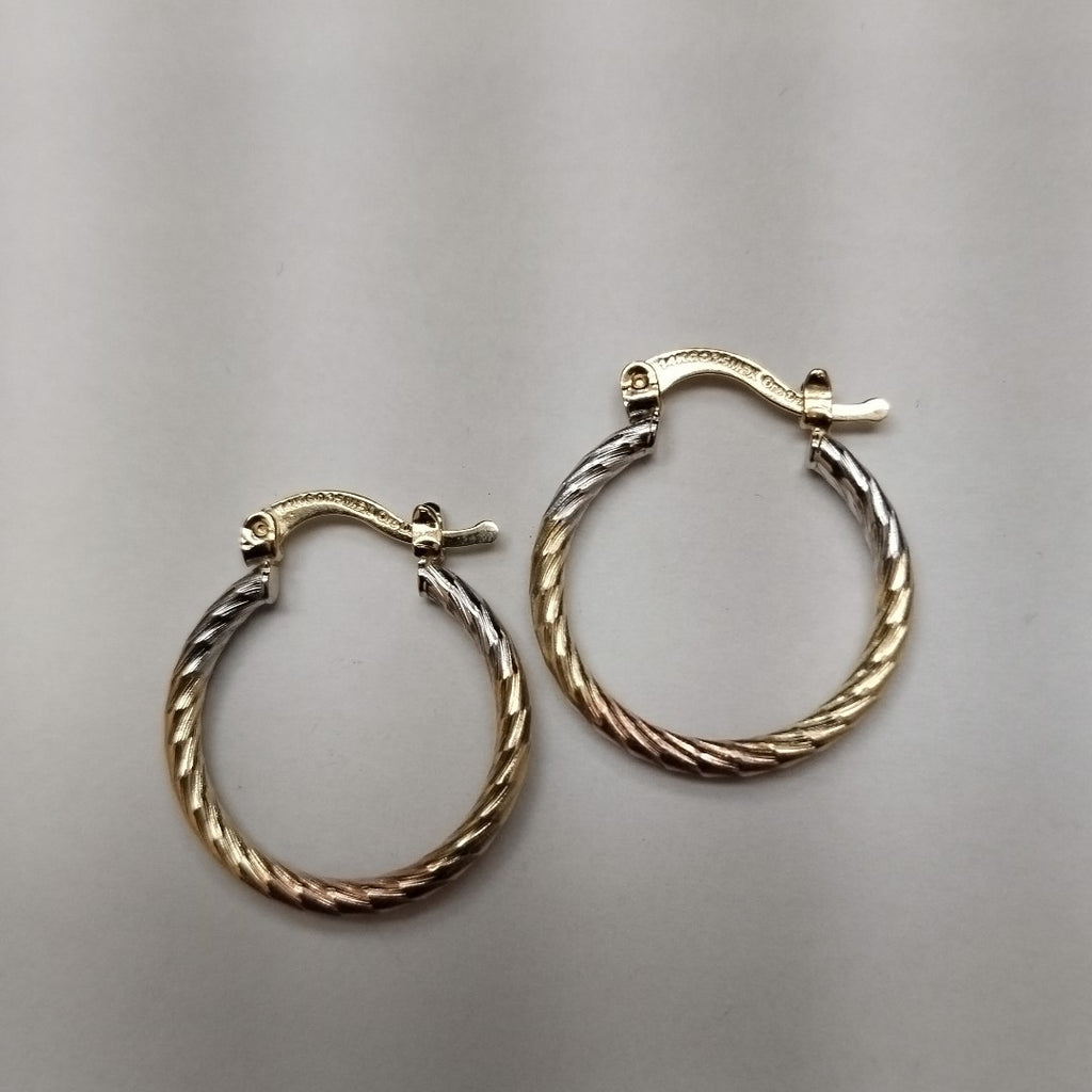 ARETES TEJIDO ARRACADAS TZL COMBINADAS 14K 1.8 GR (NUEVO)