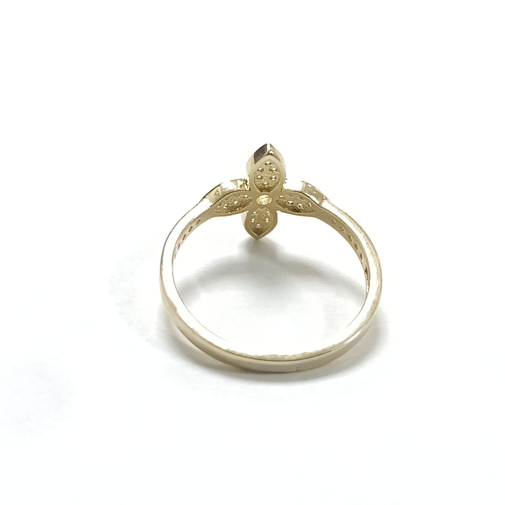 ANILLO ANILLITO FLOR C CIRCONIAS 14K 7 TALLA 1.9 GR (NUEVO)