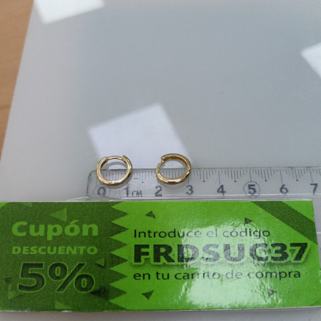 ARETES ARRACADAS LISAS 10K 1.1 GR (NUEVO)