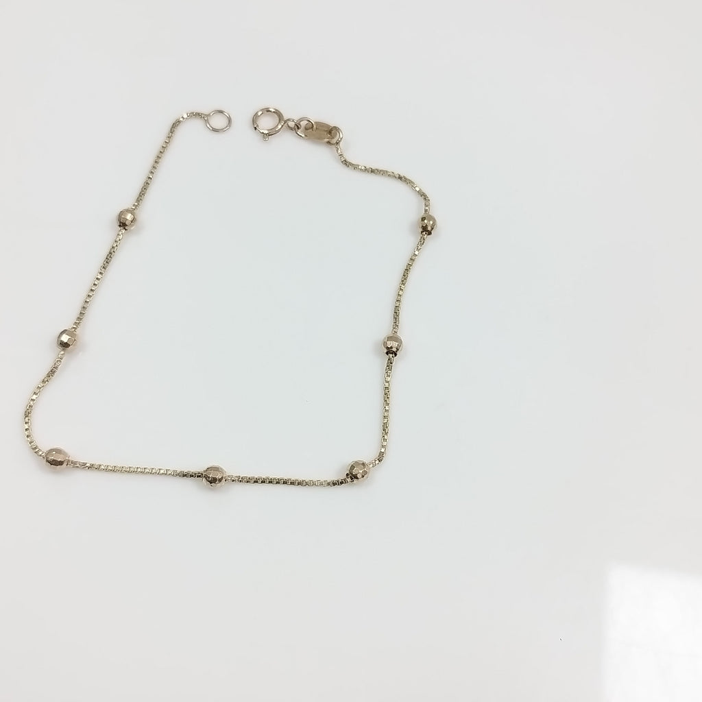 PULSERA ESPECIAL CON BOLITAS 14K 18 CM 1.4 GR (NUEVO)