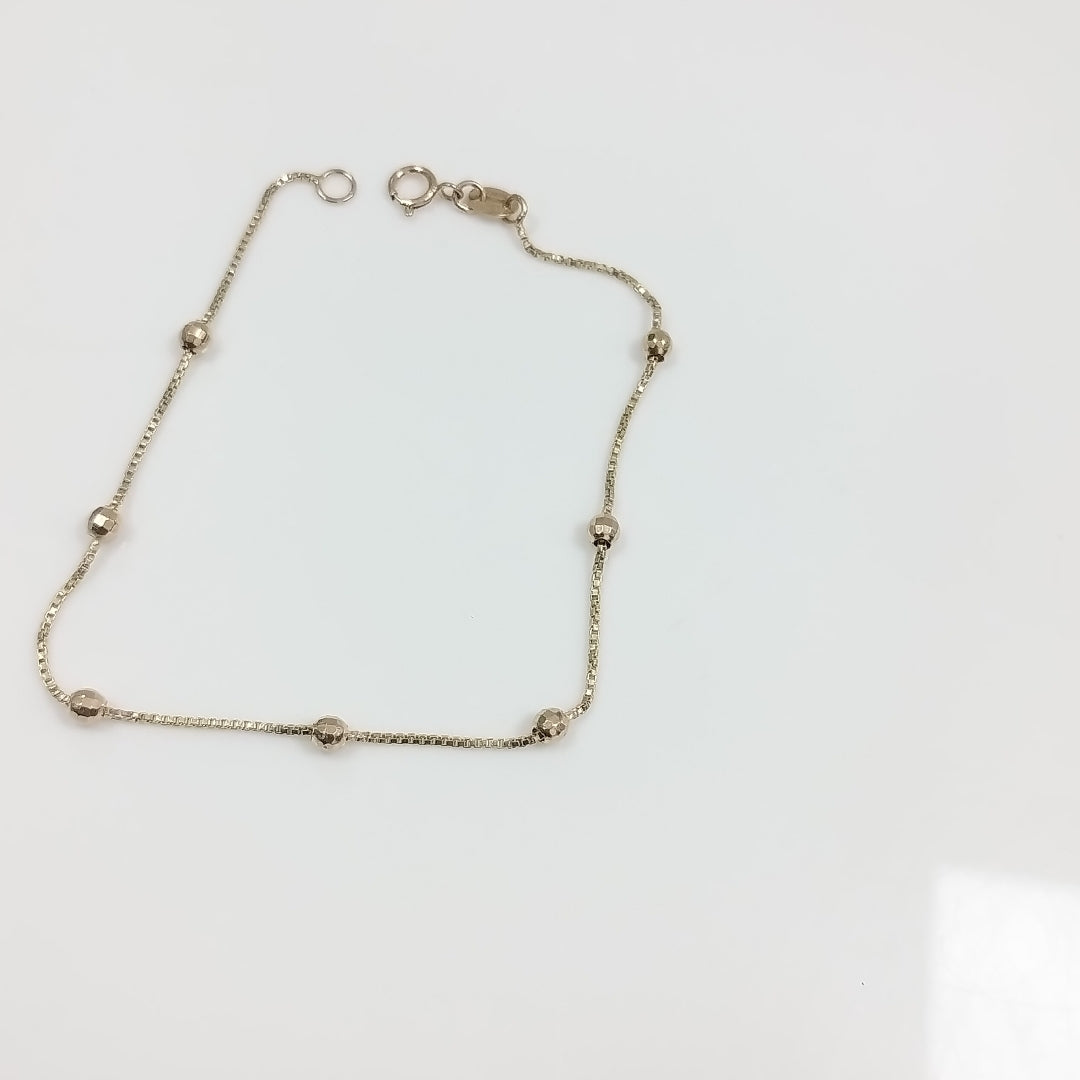 PULSERA ESPECIAL CON BOLITAS 14K 18 CM 1.4 GR (NUEVO)