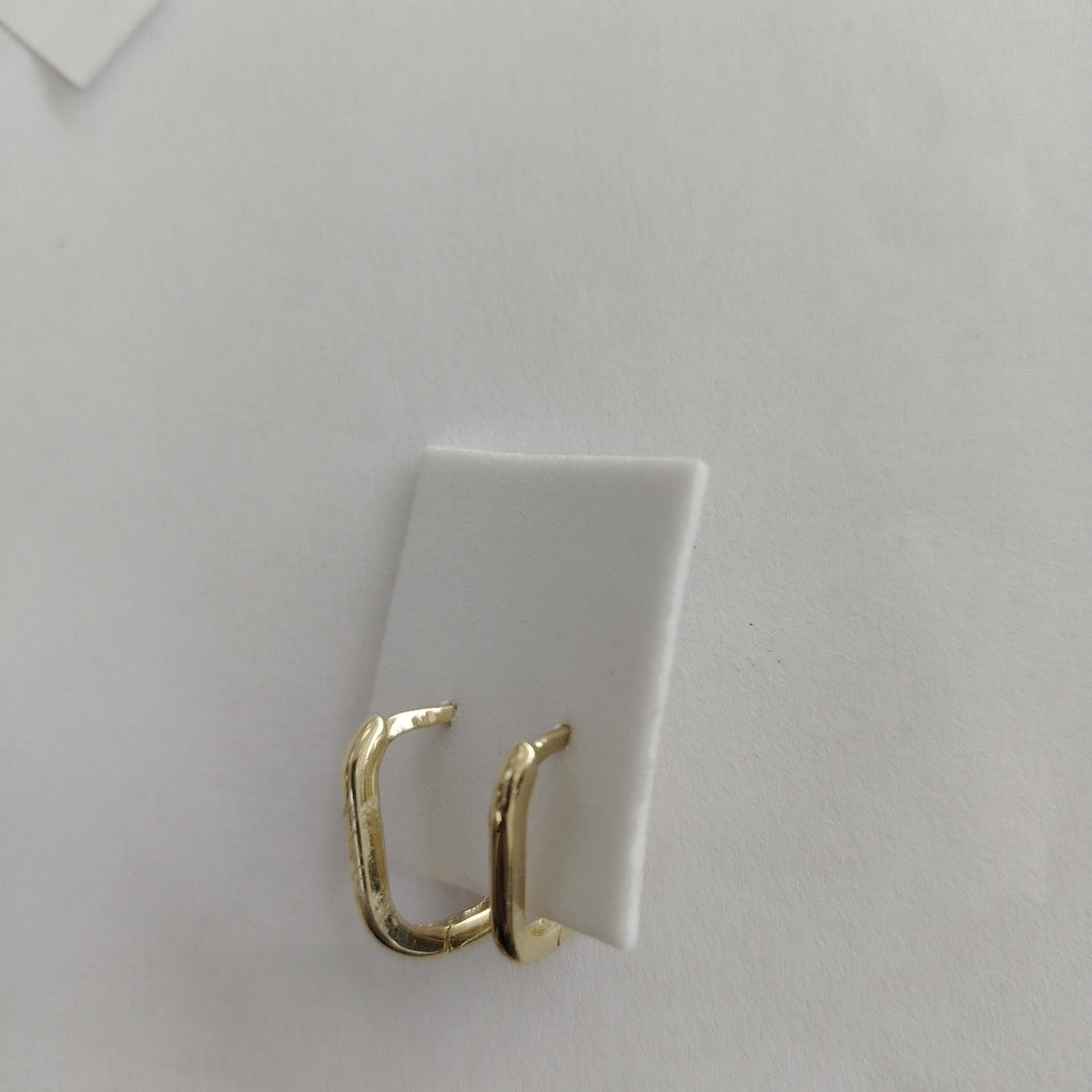 ARETES HUGGIES OVALADA C CIRCONIAS 14K 2.5 GR (NUEVO)