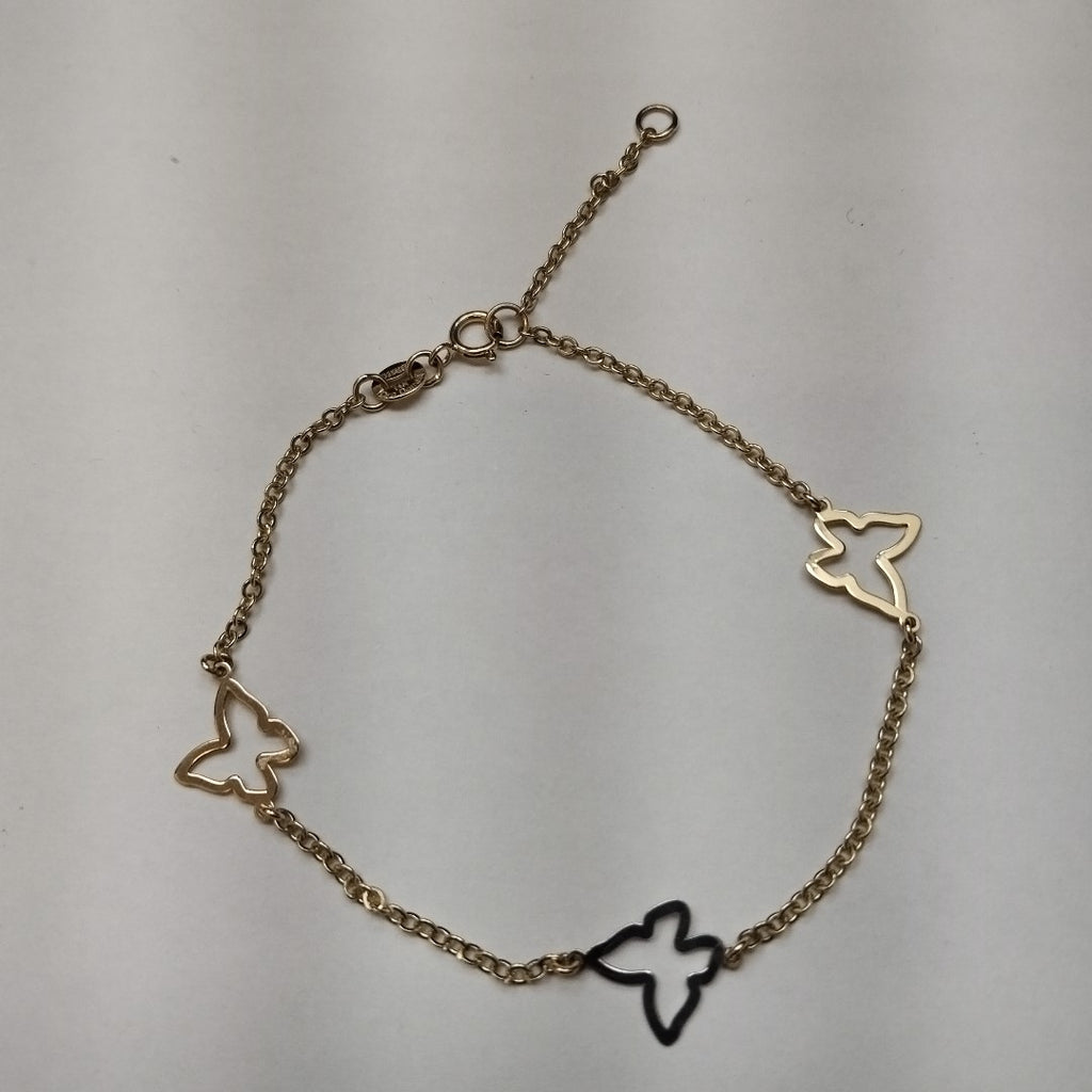 PULSERA ESPECIAL C MARIPOSAS 14K 18 CM 1.7 GR (NUEVO)
