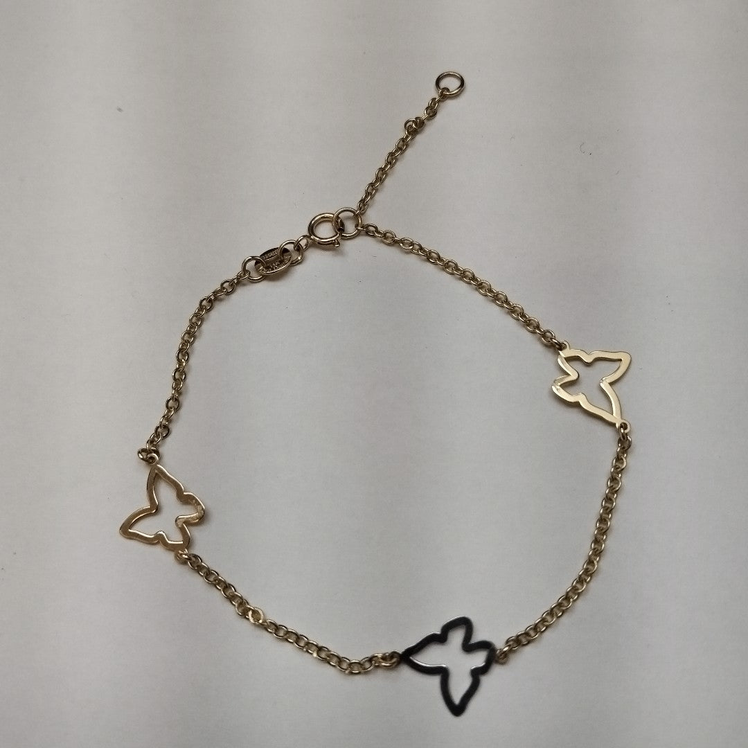 PULSERA ESPECIAL C MARIPOSAS 14K 18 CM 1.7 GR (NUEVO)