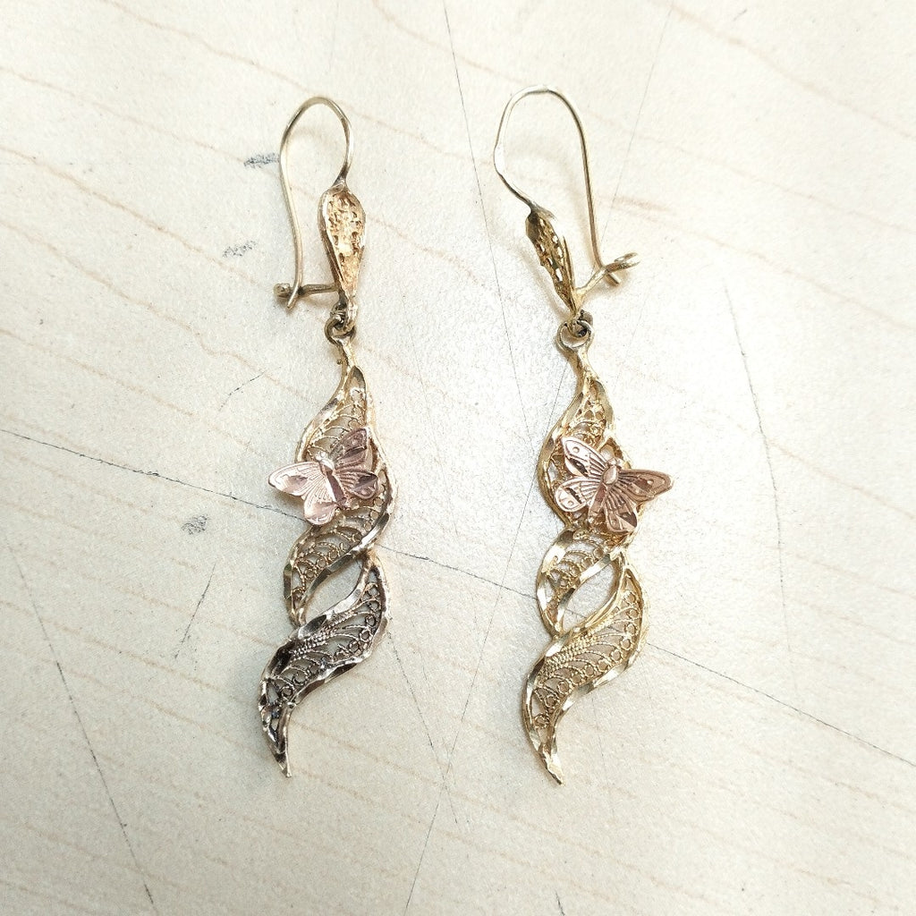 ARETES PAR ORO COMBINADO 10 K 4.4 GRMS (SEMINUEVO)