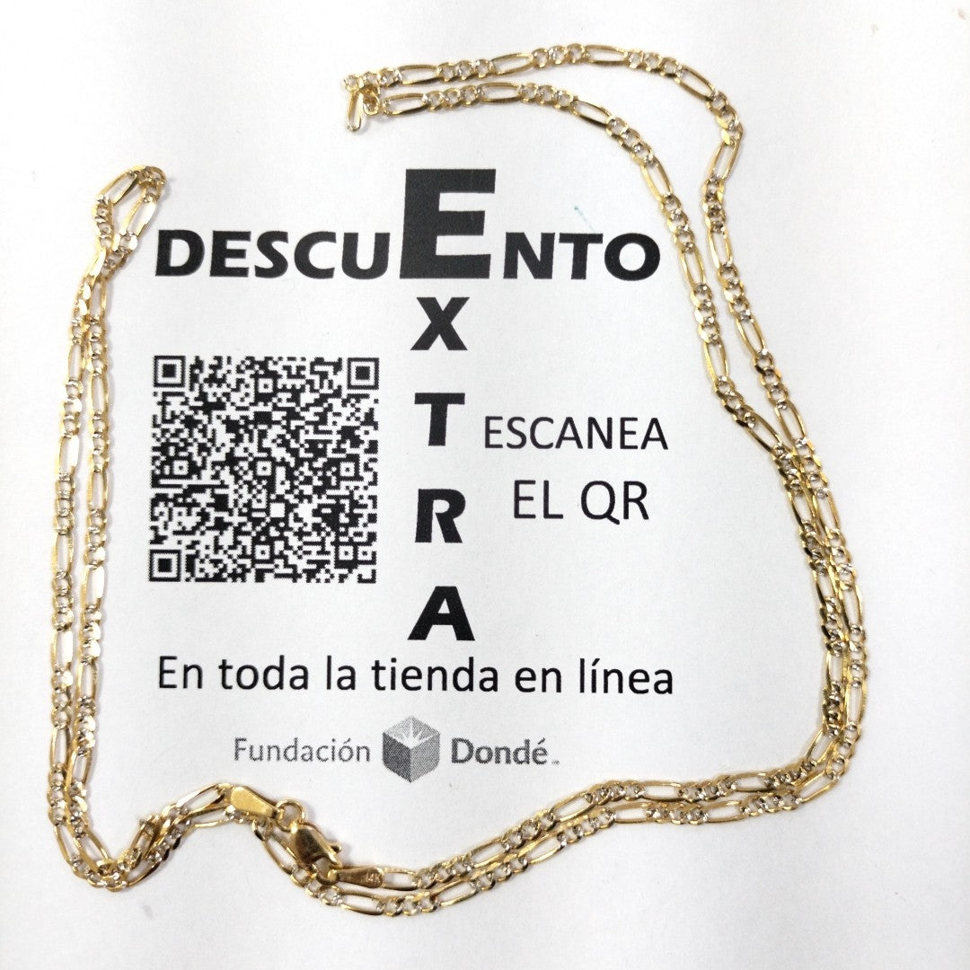 CADENA 3X1 DIAMANTADA 14K 60 CM 5.2 GR (NUEVO)