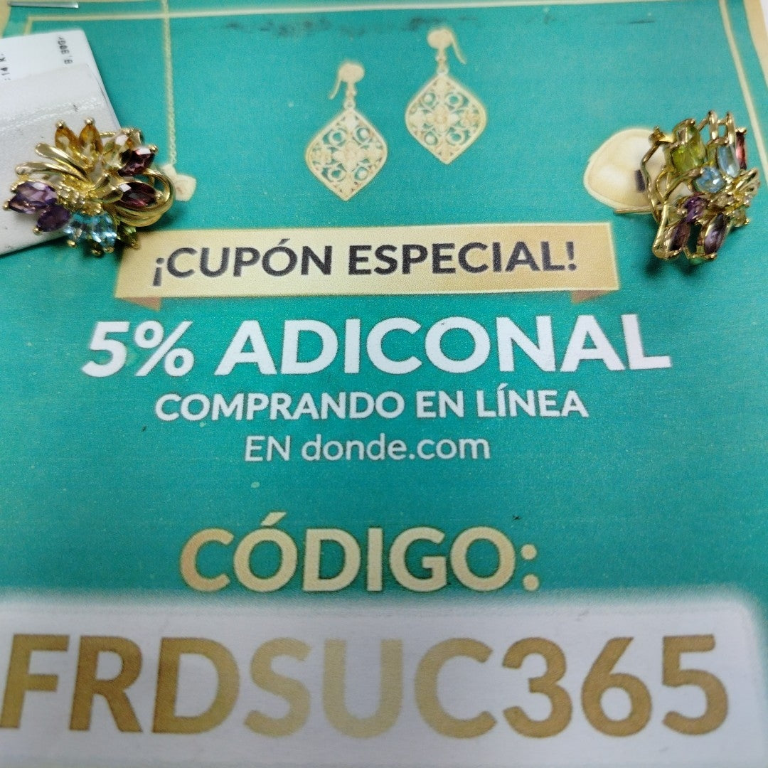 ARETES PAR ORO 14 K 8,90 GRMS (SEMINUEVO)