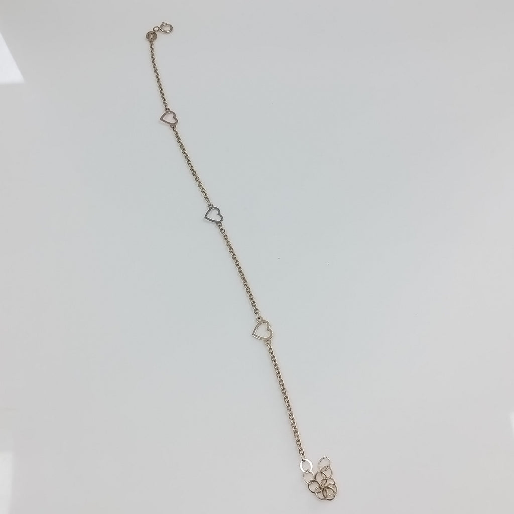 PULSERA ESPECIAL CON CORAZONES 10K 18 CM 1.2 GR (NUEVO)