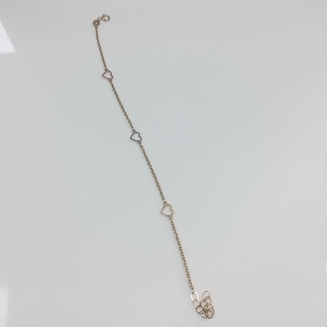 PULSERA ESPECIAL CON CORAZONES 10K 18 CM 1.2 GR (NUEVO)