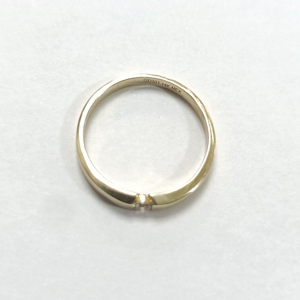 ANILLO ANILLITO SOLITARIO C CIRCONIA 14K 7 TALLA 2.5 GR (NUEVO)