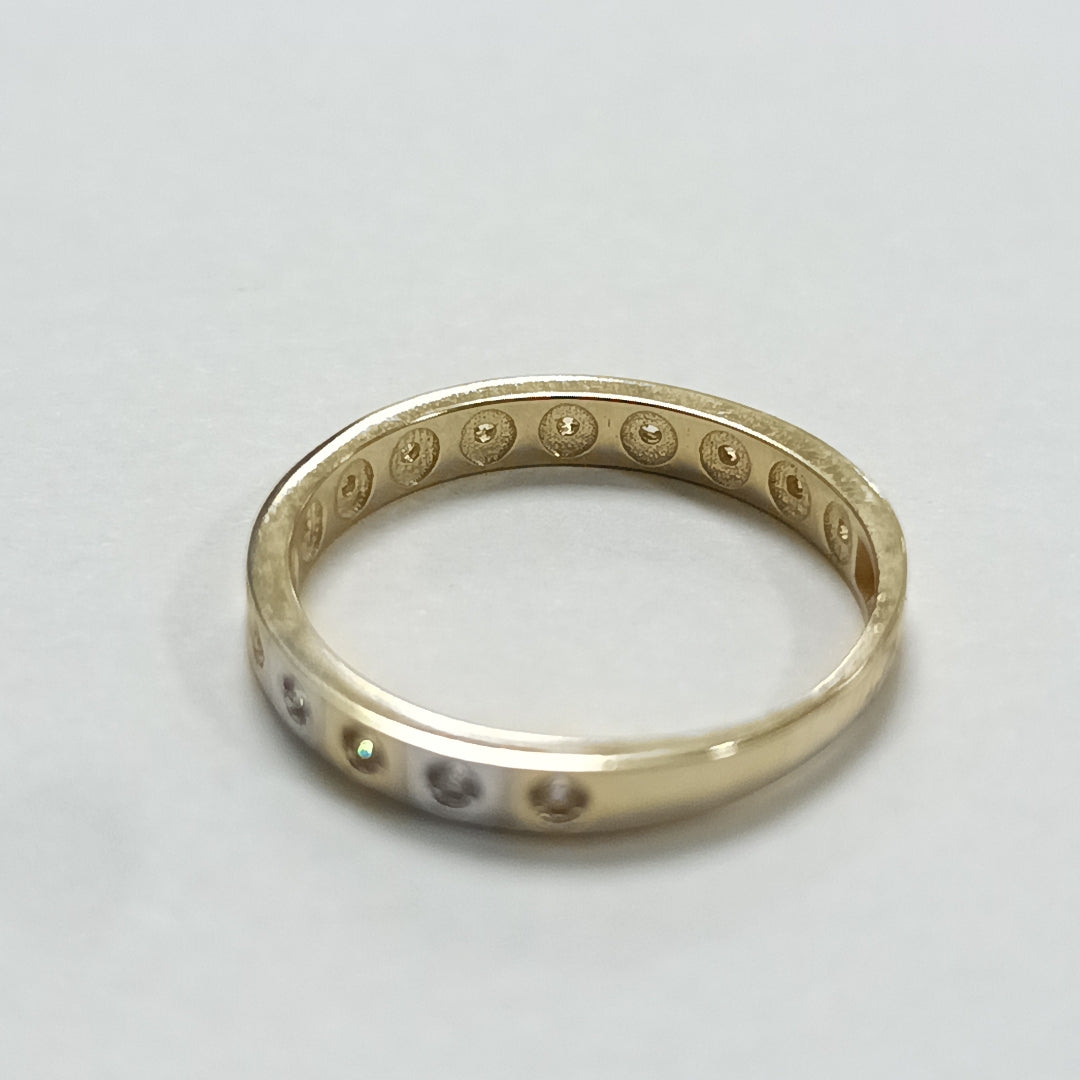 ANILLO ANILLITO C CIRCONIAS COMBINADO 14K 7 TALLA 2.2 GR (NUEVO)
