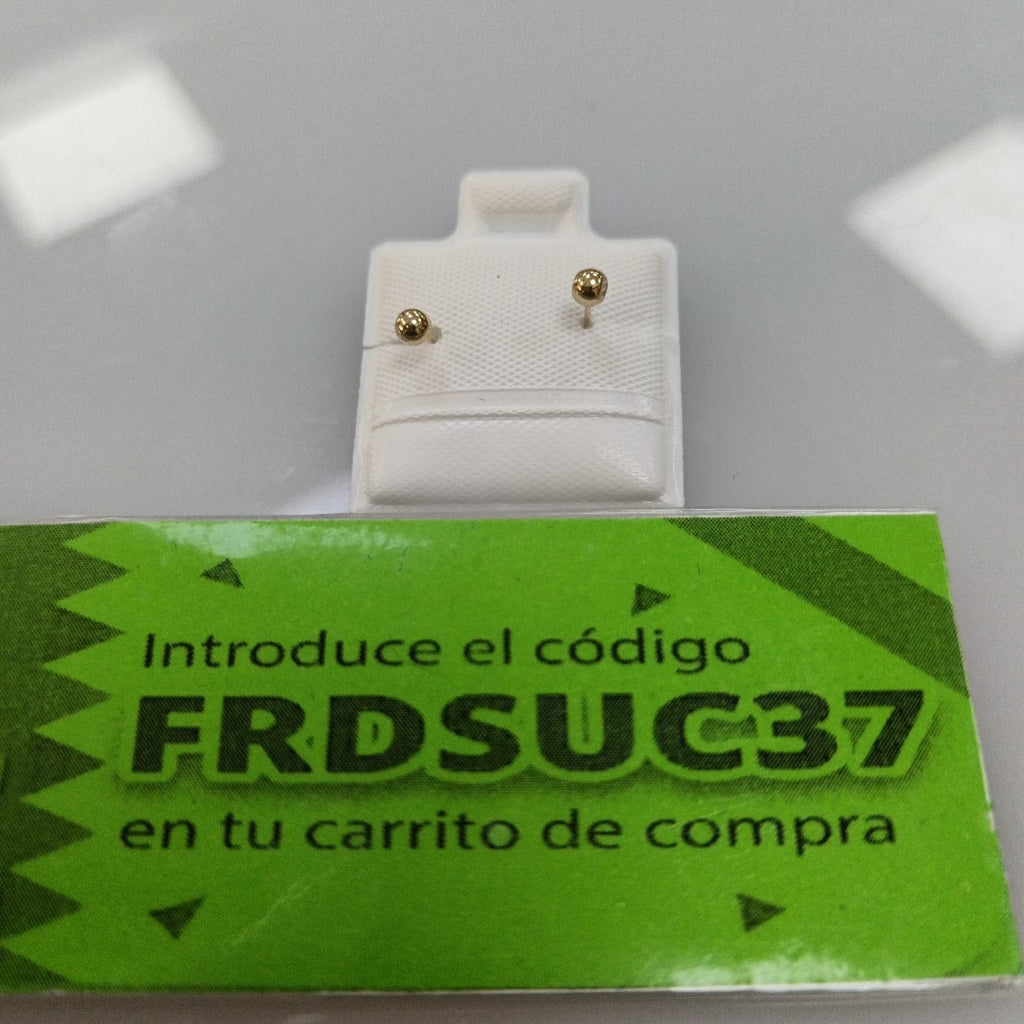 BROQUELES BROQUEL FIG ESFERA 14K 0.1408 GR (NUEVO)