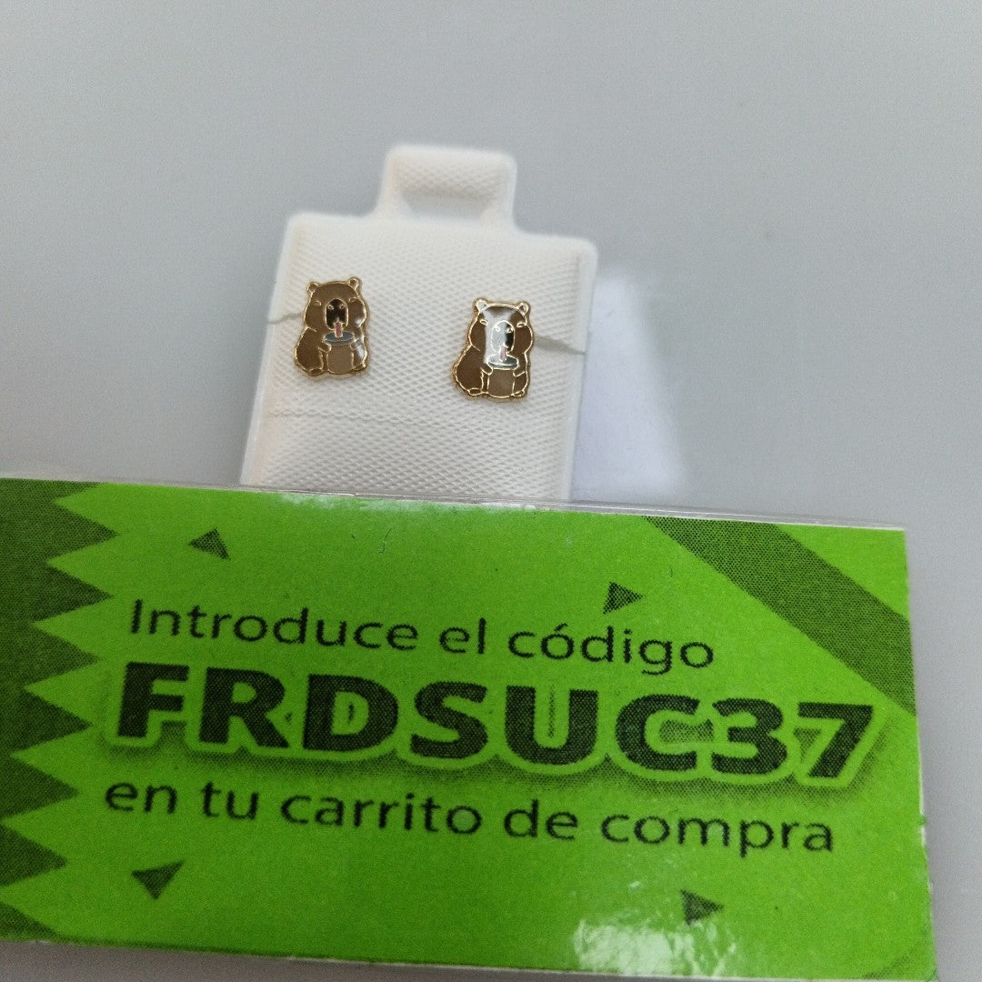 BROQUELES BROQUEL FIG CAPIBARA 14K 0.2657 GR (NUEVO)