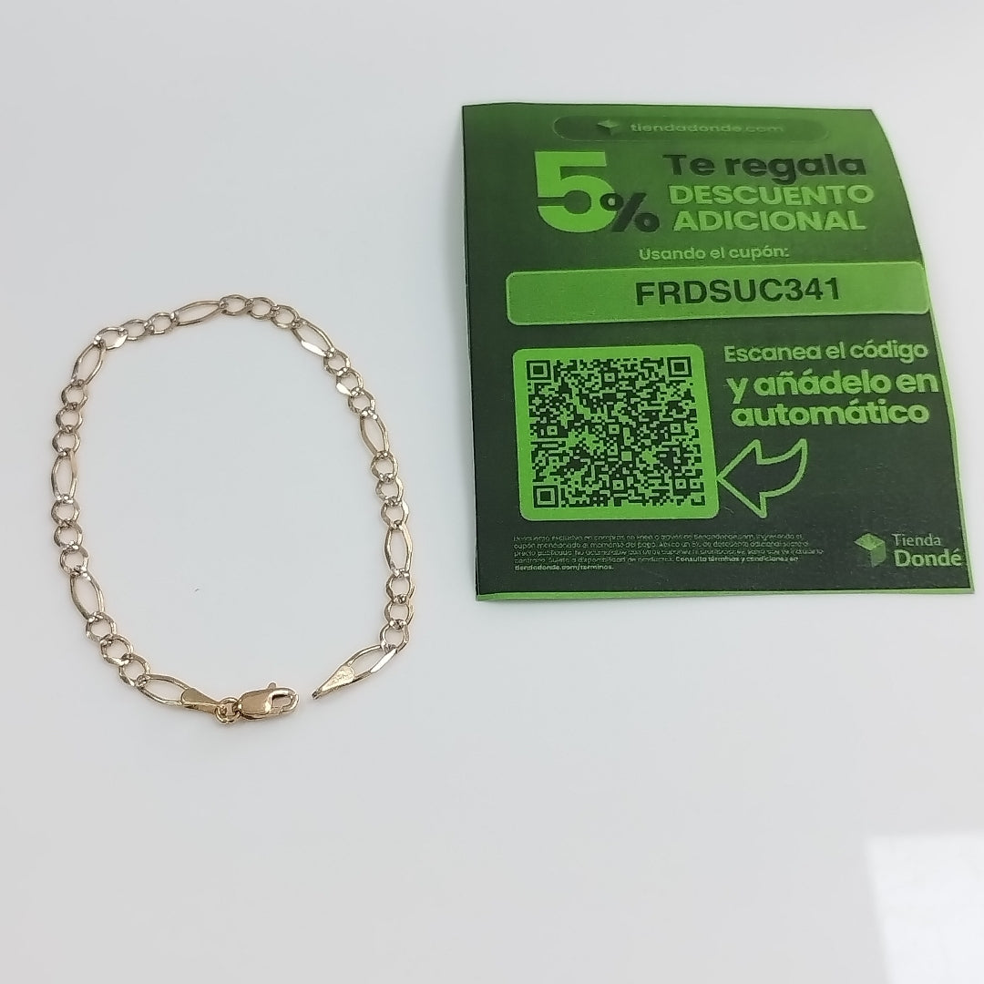 PULSERA 3X1 DIAMANTADA 14K 18 CM 2.7 GR (NUEVO)