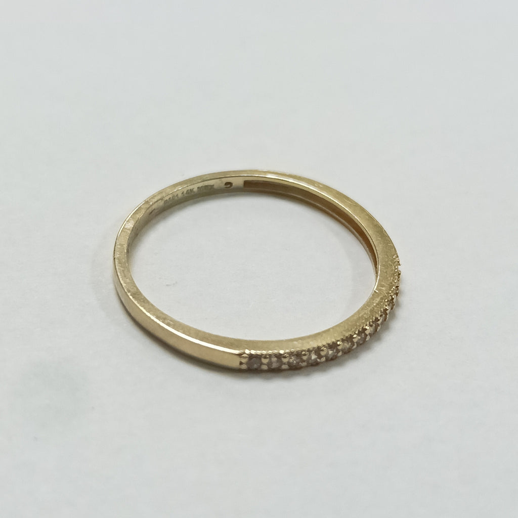 ANILLO ARGOLLA C CIRCONIAS 14K 9 TALLA 1.4 GR (NUEVO)