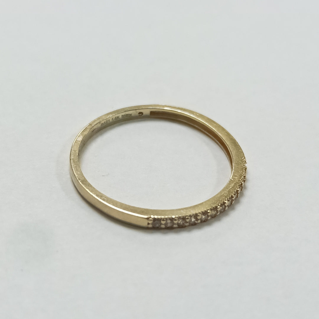 ANILLO ARGOLLA C CIRCONIAS 14K 9 TALLA 1.4 GR (NUEVO)