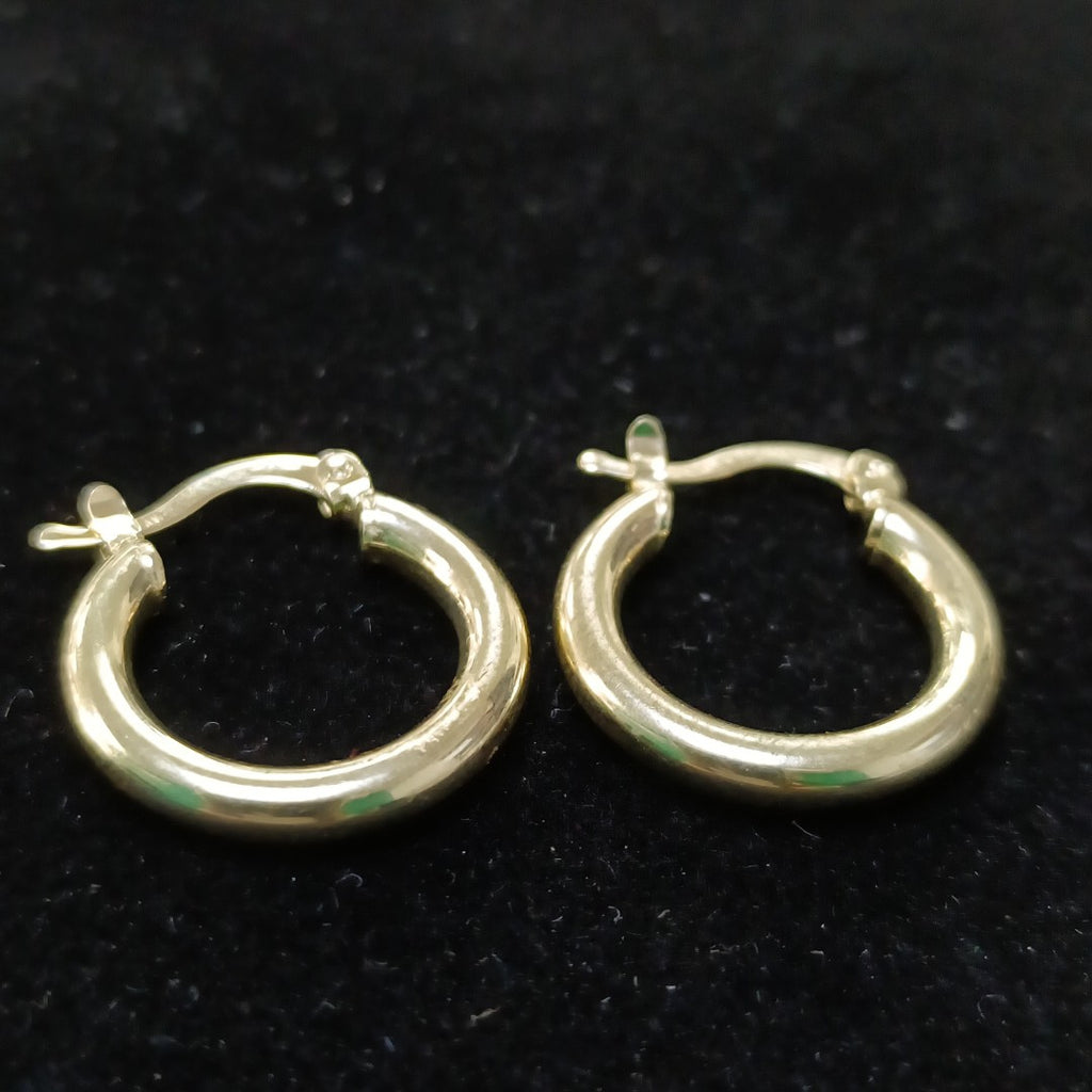 ARETES TEJIDO ARRACADAS LISAS 14K 1.6 GR (NUEVO)