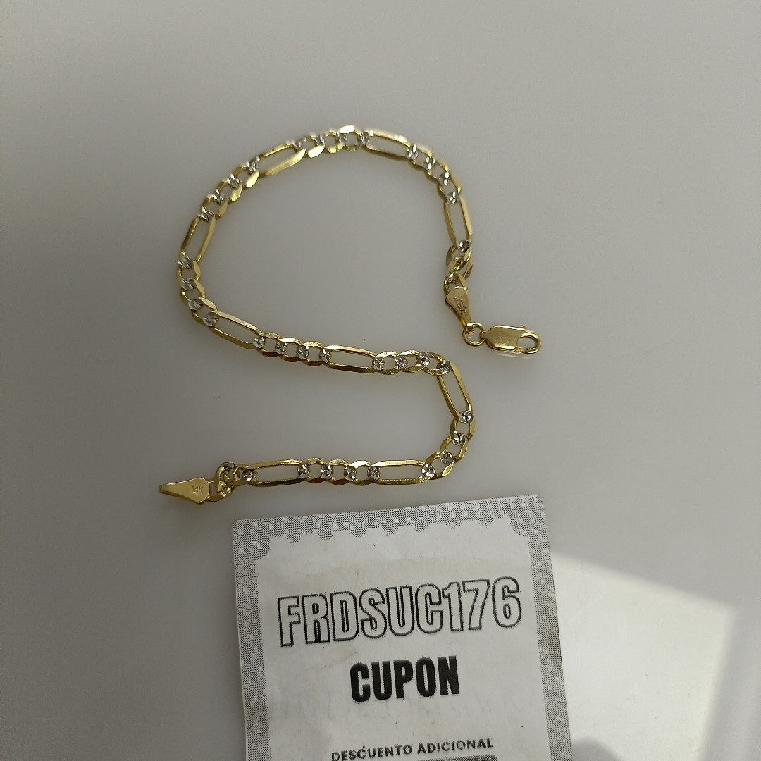 PULSERA 3X1 DIAMANTADA 14K 18 CM 4.5 GR (NUEVO)