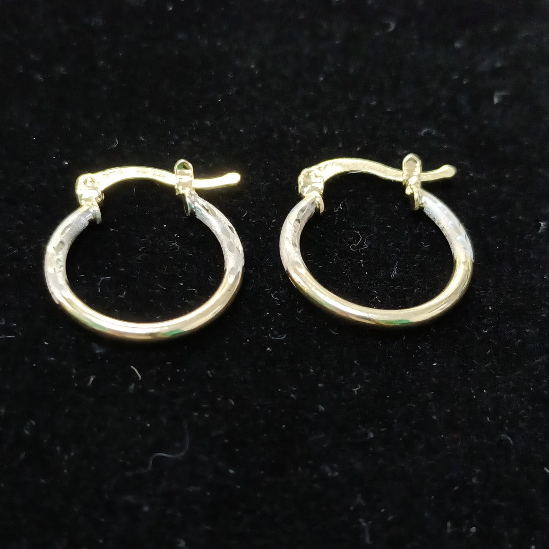 ARETES ARRACADAS COMBINADAS 14K 1.2 GR (NUEVO)