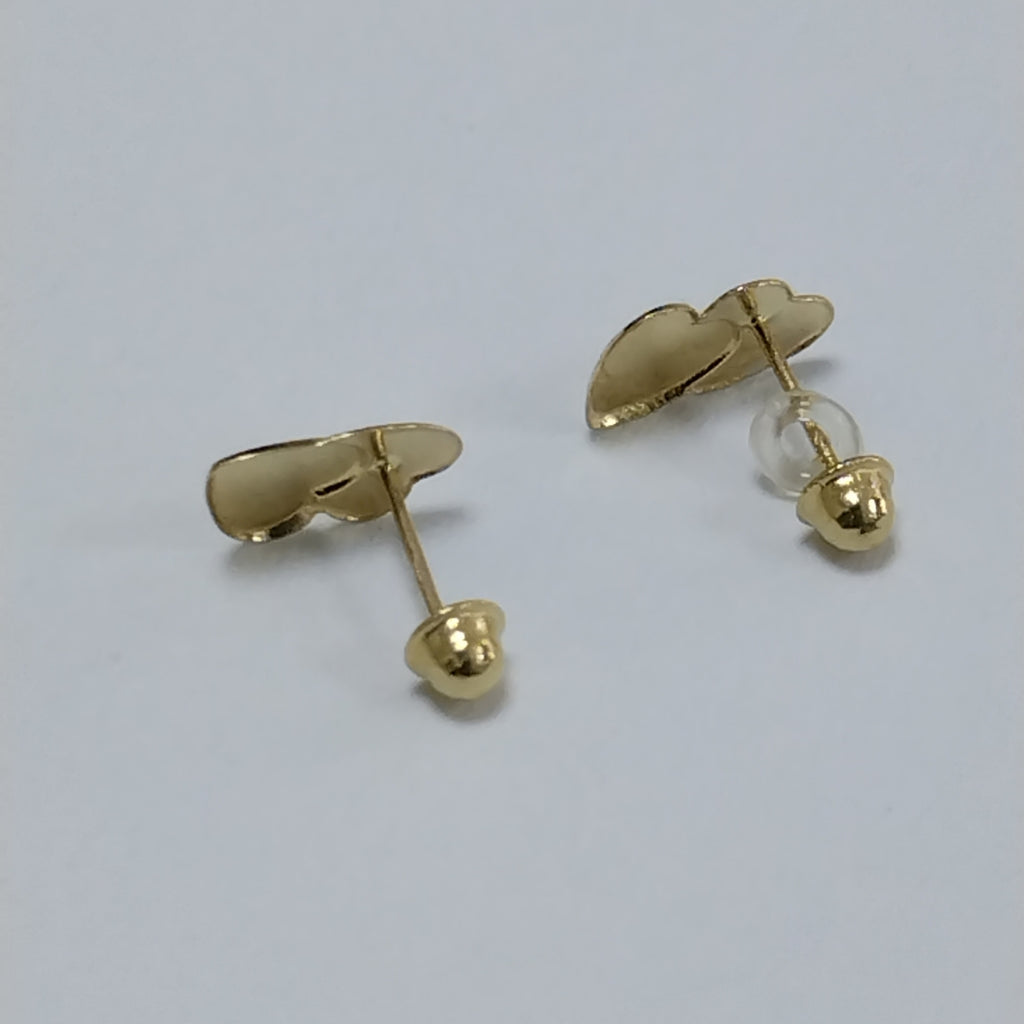 BROQUELES BROQUEL CORAZON DOBLE 14K 0.2171 GR (NUEVO)