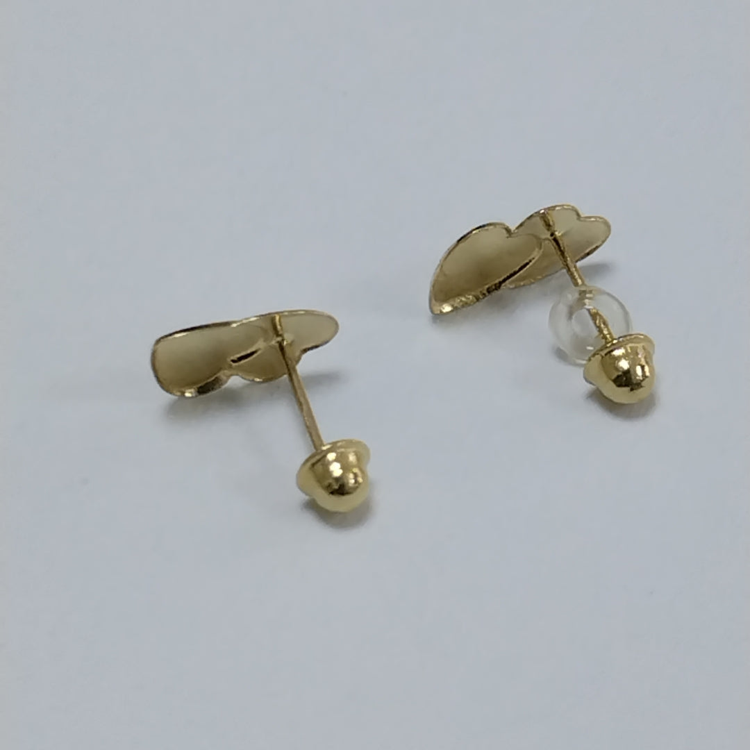 BROQUELES BROQUEL CORAZON DOBLE 14K 0.2171 GR (NUEVO)