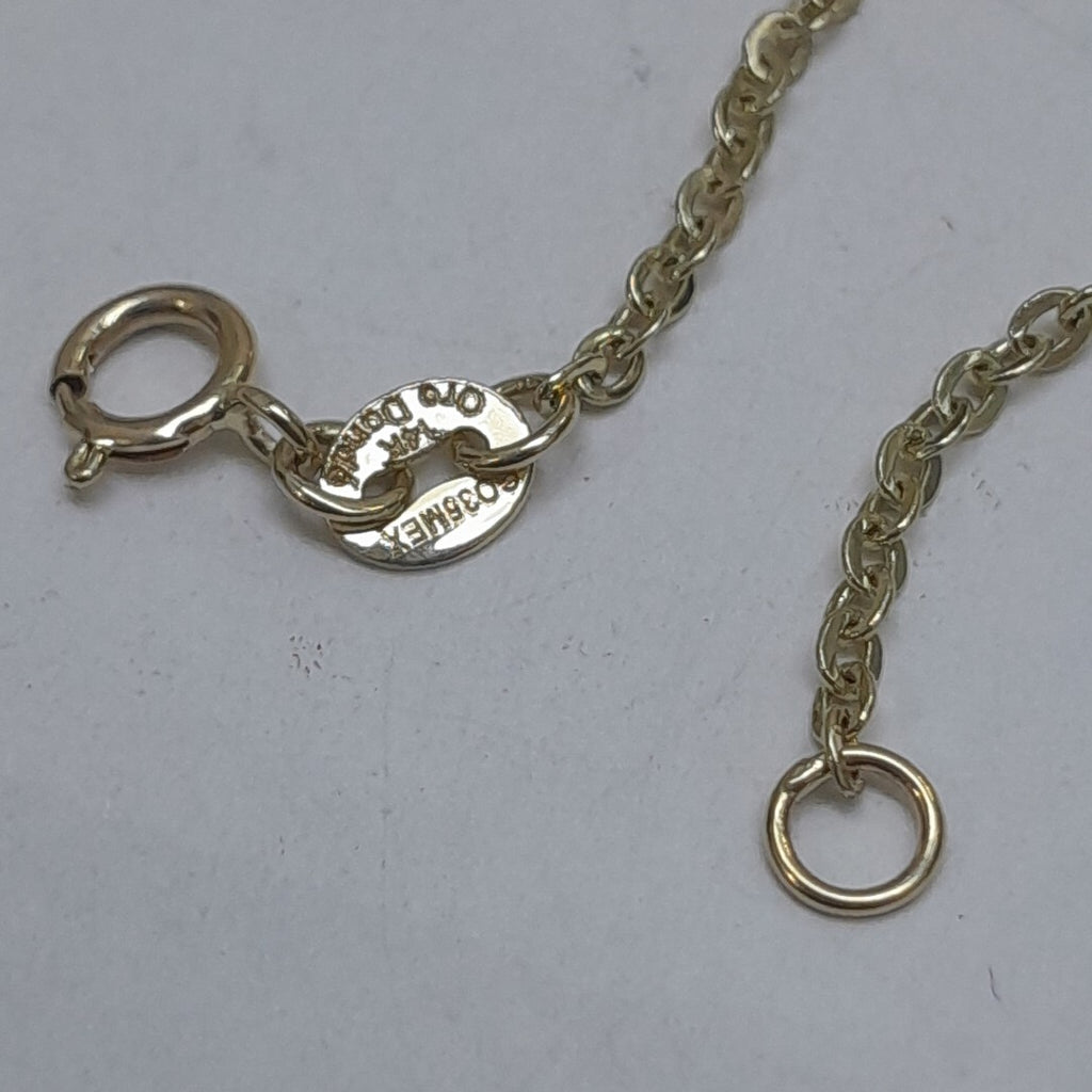 PULSERA TEJIDO ESPECIAL FIG FLORES 14K 18 CM 2.1 GR (NUEVO)