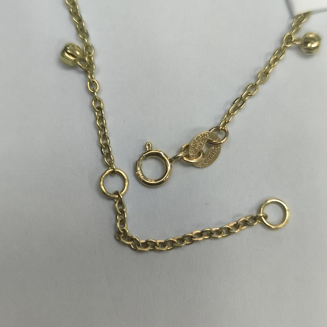 PULSERA ESPECIAL CON TREBOL 14K 18 CM 1.8 GR (NUEVO)
