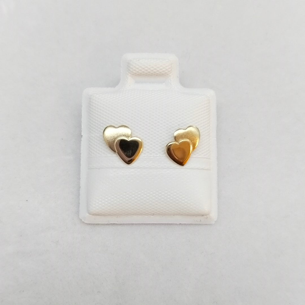 BROQUELES BROQUEL CORAZON DOBLE 14K 0.2171 GR (NUEVO)