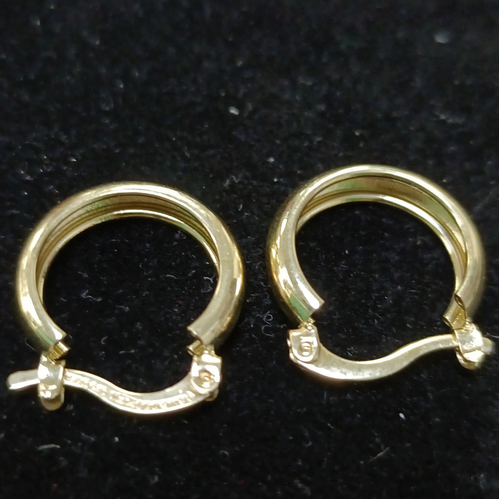 ARETES TEJIDO ARRACADAS LISAS 14K 2.1 GR (NUEVO)