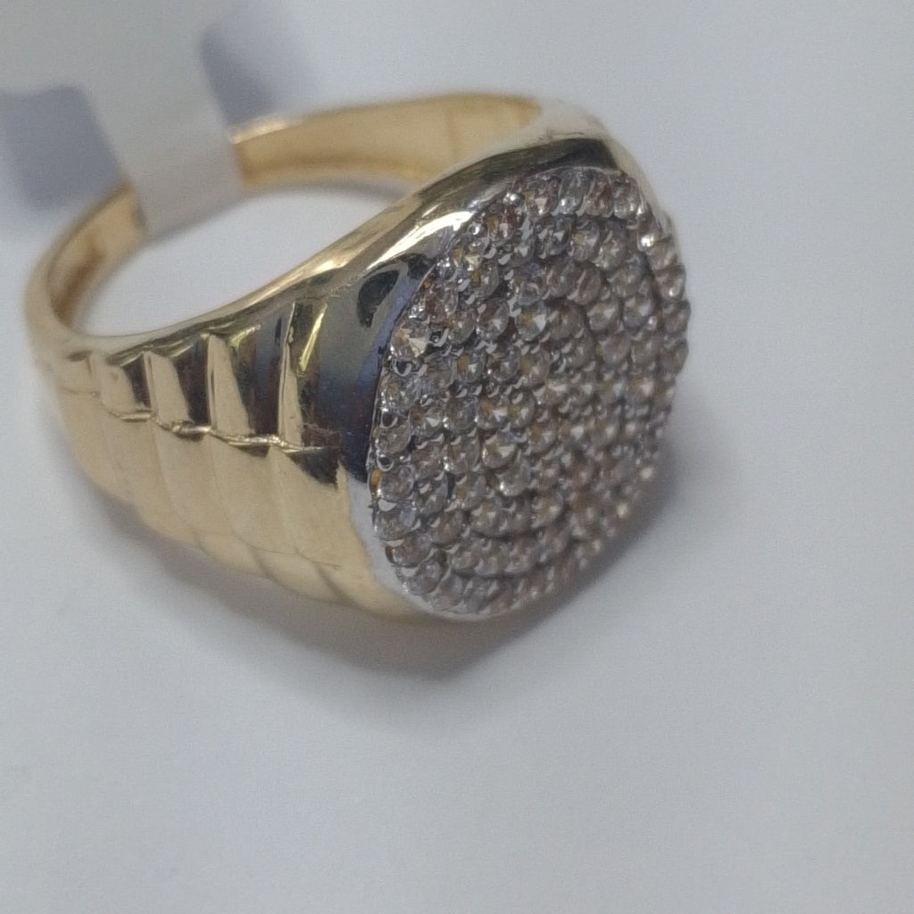 ANILLO C CIRCONIAS 14K 10 TALLA 7.7 GR (NUEVO)