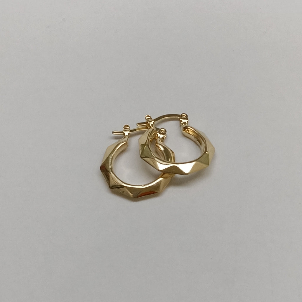 ARETES TEJIDO ARRACADAS FACETADAS 14K 1.7 GR (NUEVO)