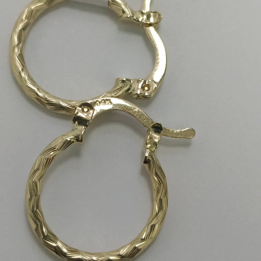 ARETES ARRACADAS TRENZADAS 14K 18 1.6 GR (NUEVO)