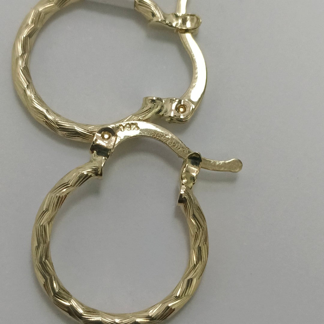 ARETES ARRACADAS TRENZADAS 14K 18 1.6 GR (NUEVO)