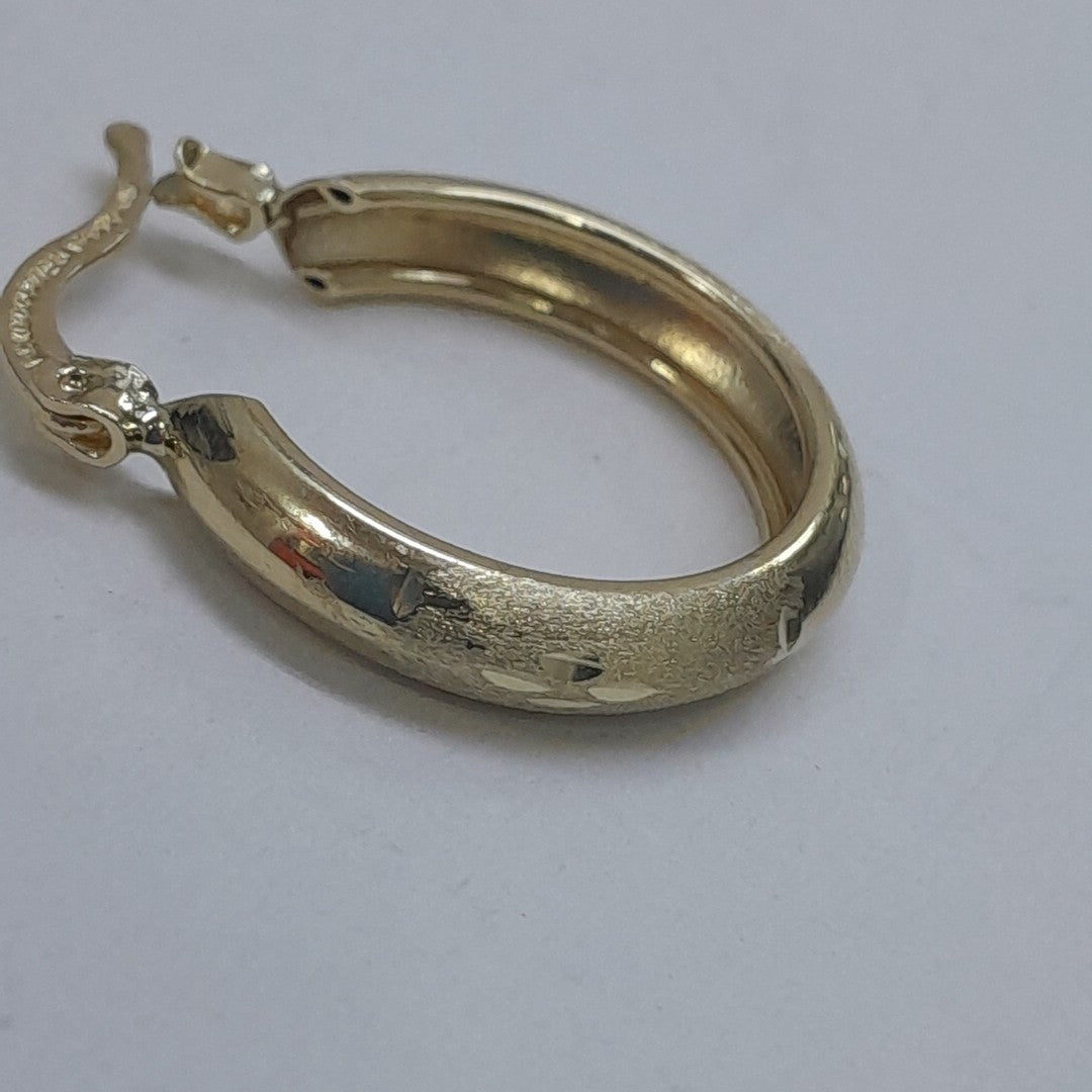 ARETES TEJIDO ARRACADA SATINADA 14K 2.6 GR (NUEVO)