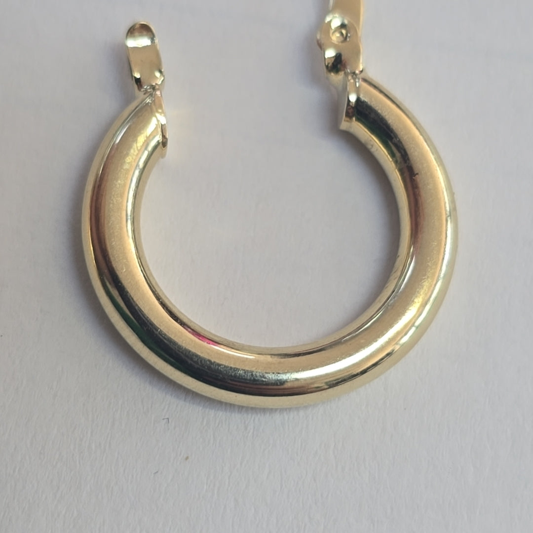 ARETES TEJIDO ARRACADAS LISAS 14K 1.6 GR (NUEVO)