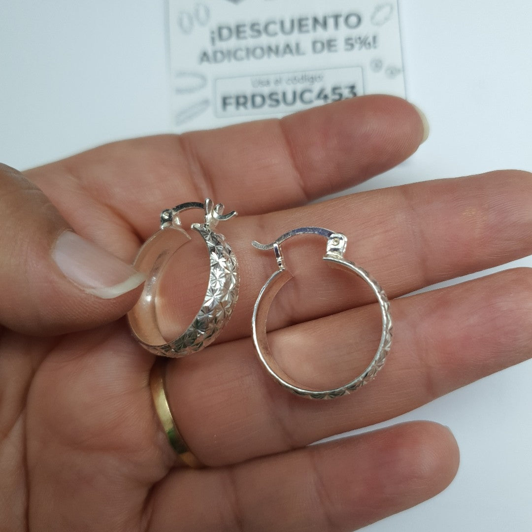 PAR ARRACADAS FACETADAS PLATA .925 3.5 GR (NUEVO)