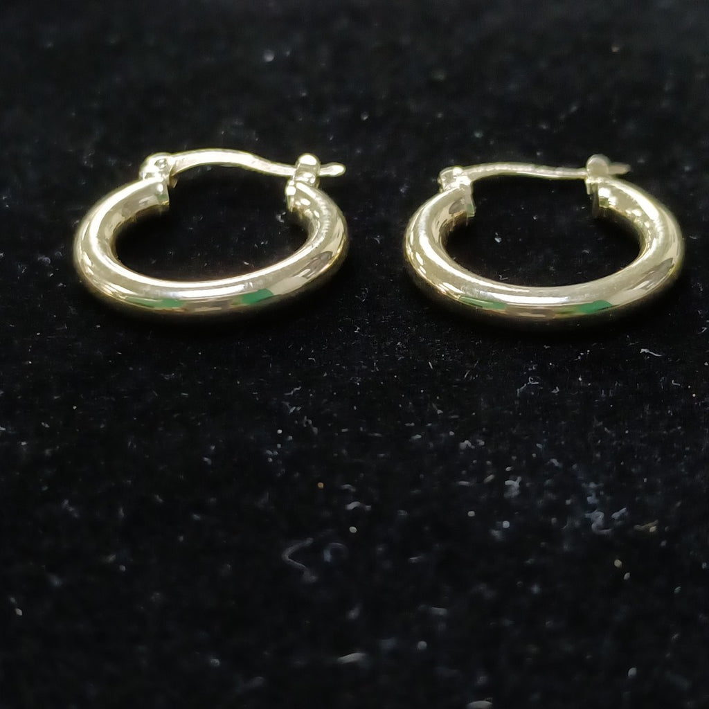 ARETES TEJIDO ARRACADAS LISAS 14K 1.6 GR (NUEVO)