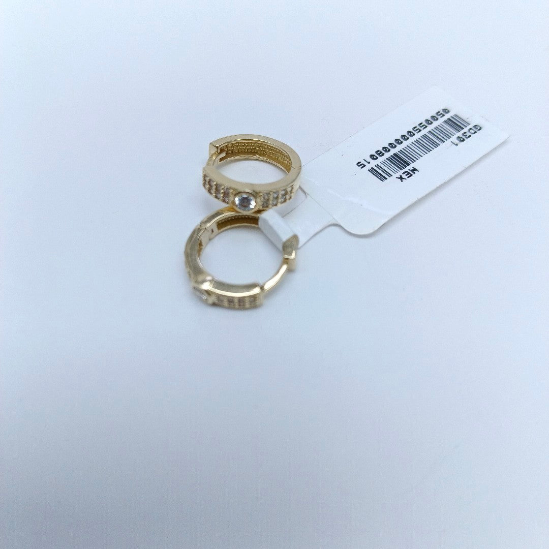 ARETES ARRACADAS C CIRCONIAS 10K 2.7 GR (NUEVO)