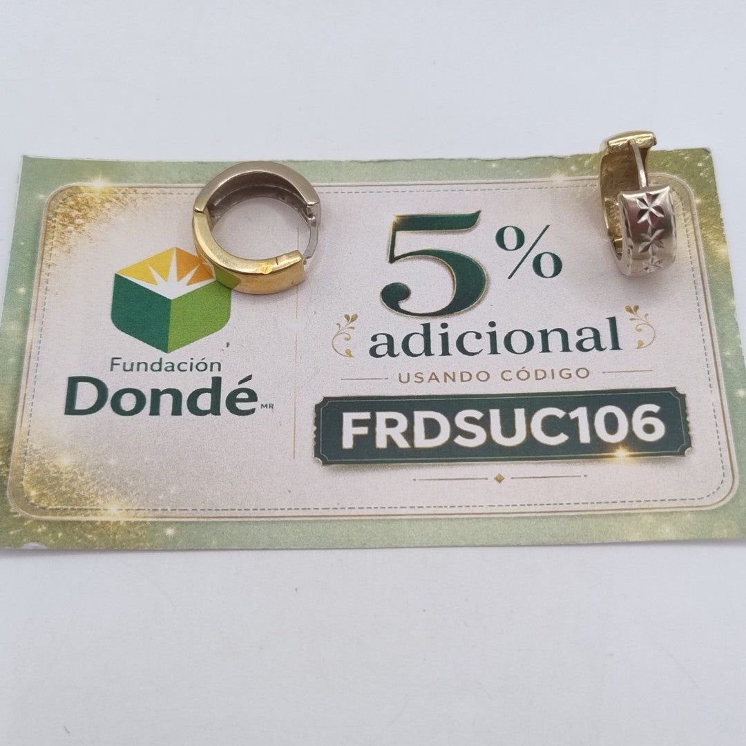 ARRACADAS PAR ORO, ORO BLANCO 14 K 3.2 GRMS (SEMINUEVO)