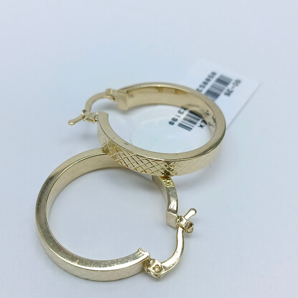ARETES TEJIDO ARRACADAS FACETADAS 14K 2.9 GR (NUEVO)