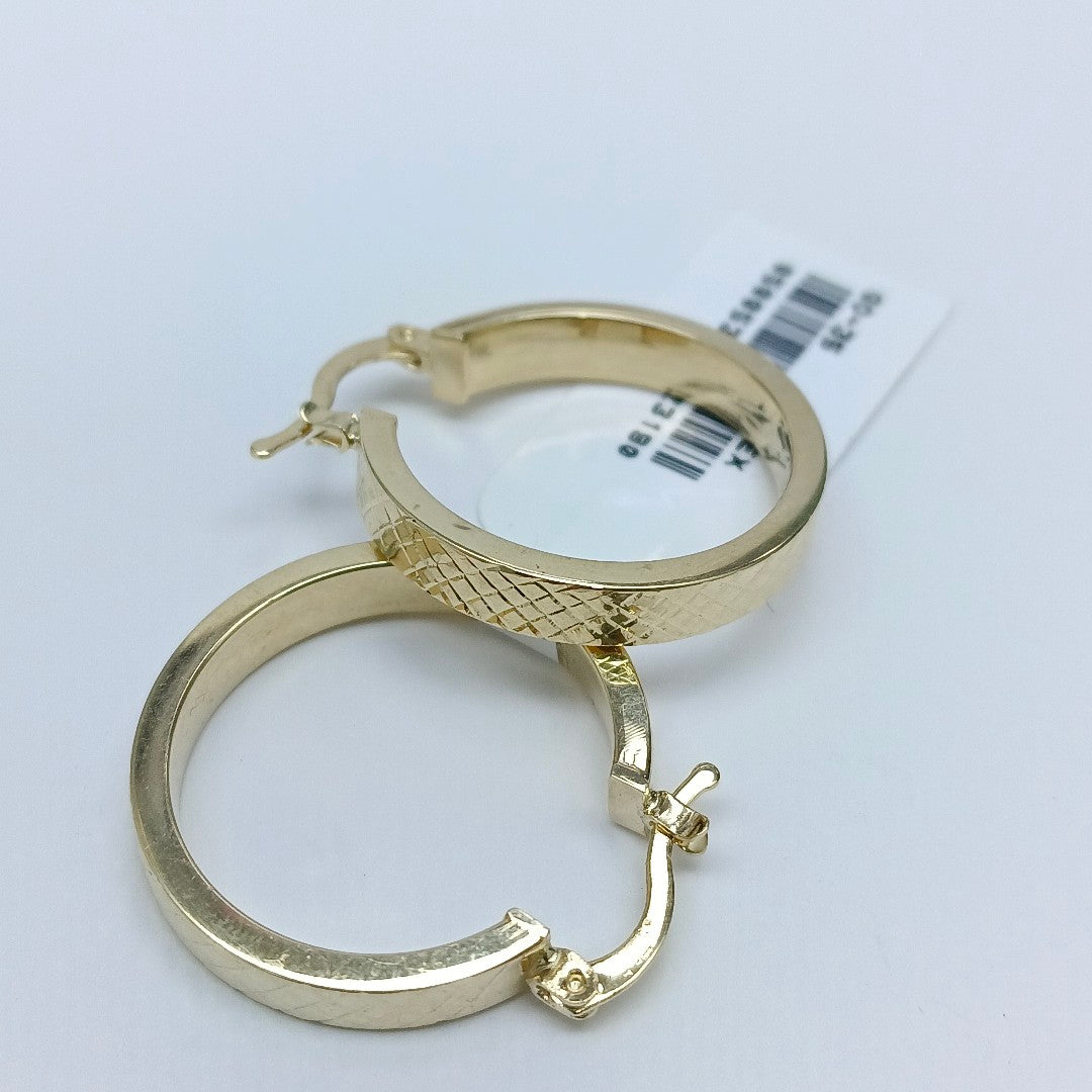 ARETES TEJIDO ARRACADAS FACETADAS 14K 2.9 GR (NUEVO)