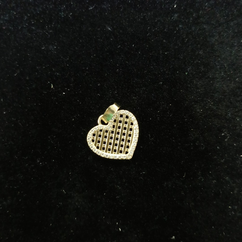 DIJE TEJIDO CORAZON CON CERCO DE CIRCONIAS 14K 1.2 GR (NUEVO)