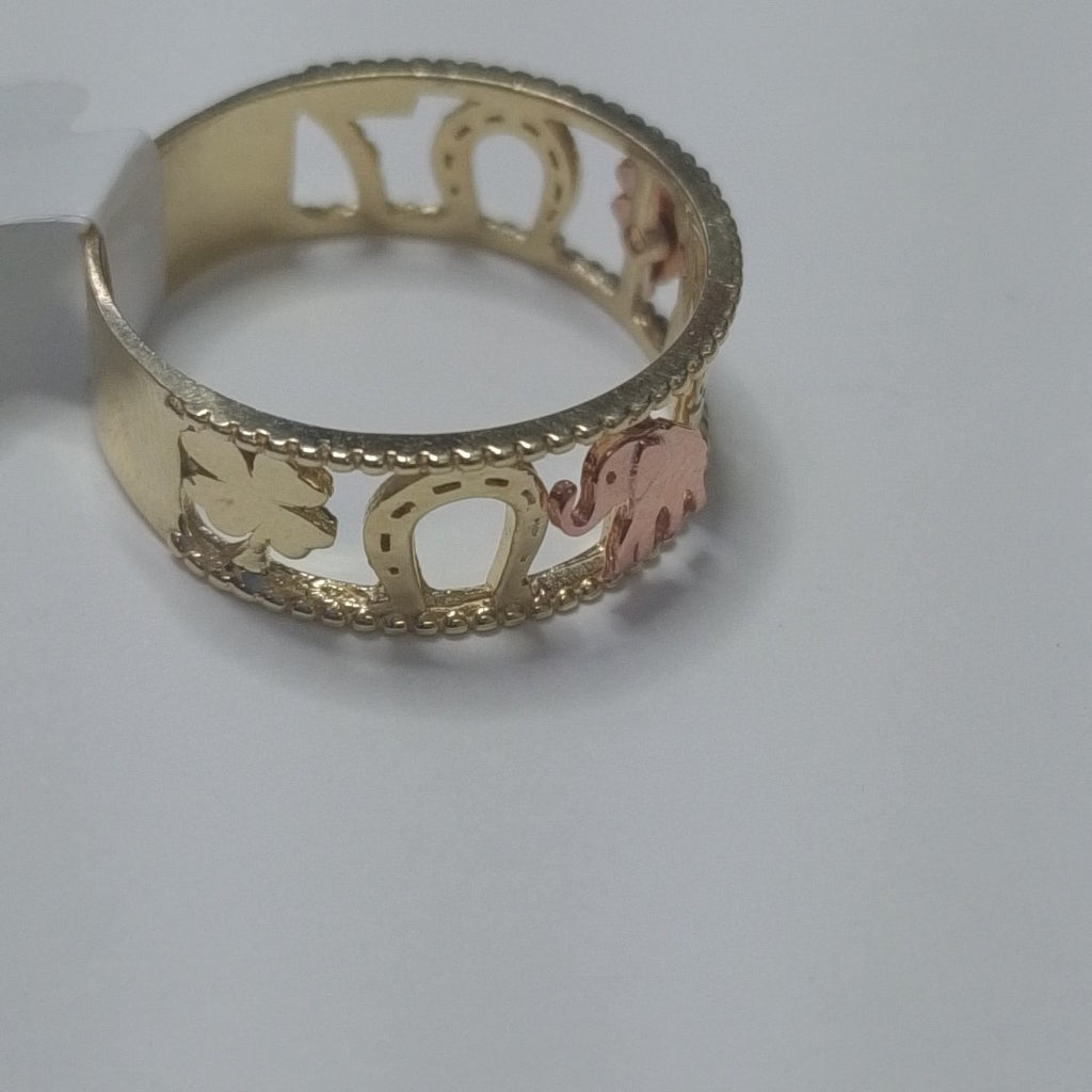 ANILLOS ARGOLLA DE LA SUERTE 10K TALLA 9 3.1 GR (NUEVO)