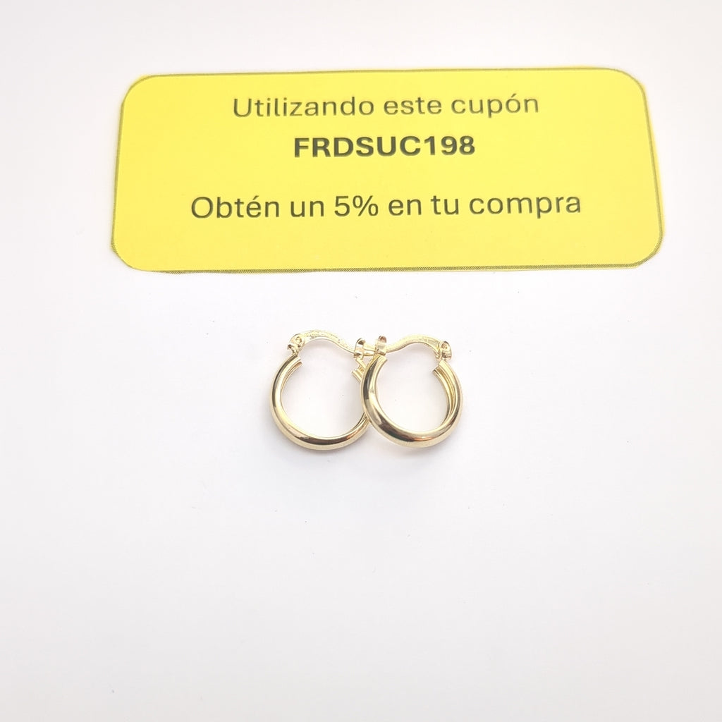 ARETES TEJIDO ARRACADAS LISAS 14K 2.2 GR (NUEVO)