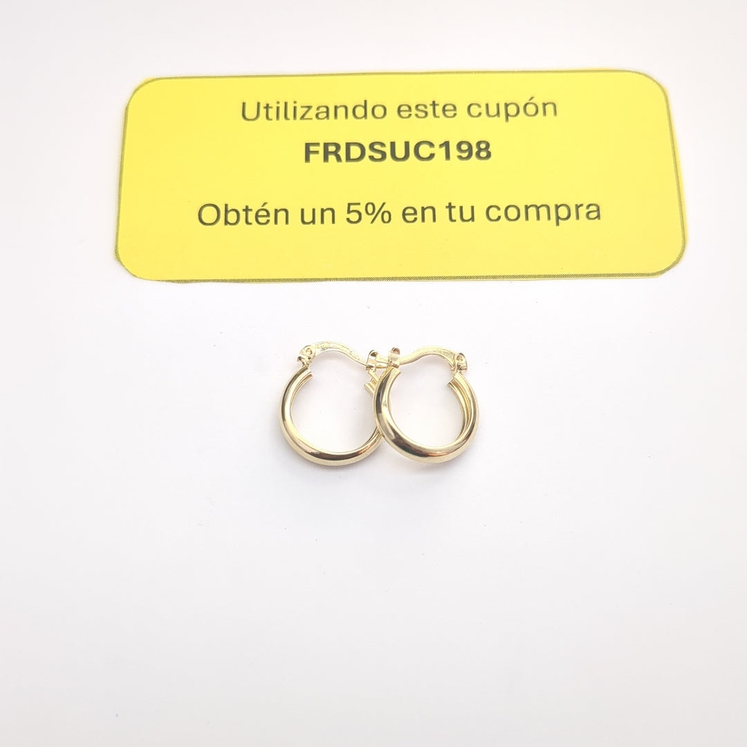 ARETES TEJIDO ARRACADAS LISAS 14K 2.2 GR (NUEVO)