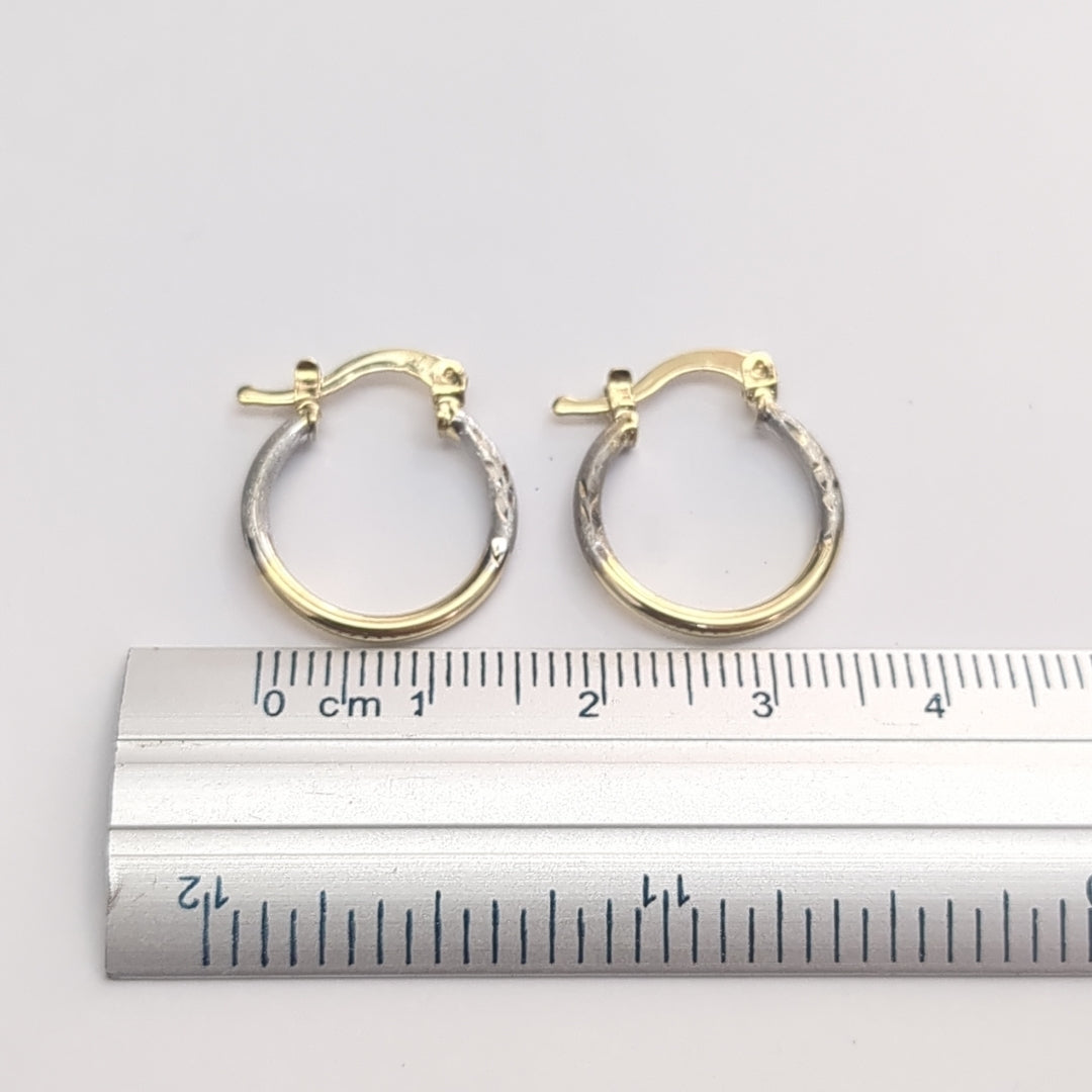 ARETES ARRACADAS COMBINADAS 14K 1.1 GR (NUEVO)