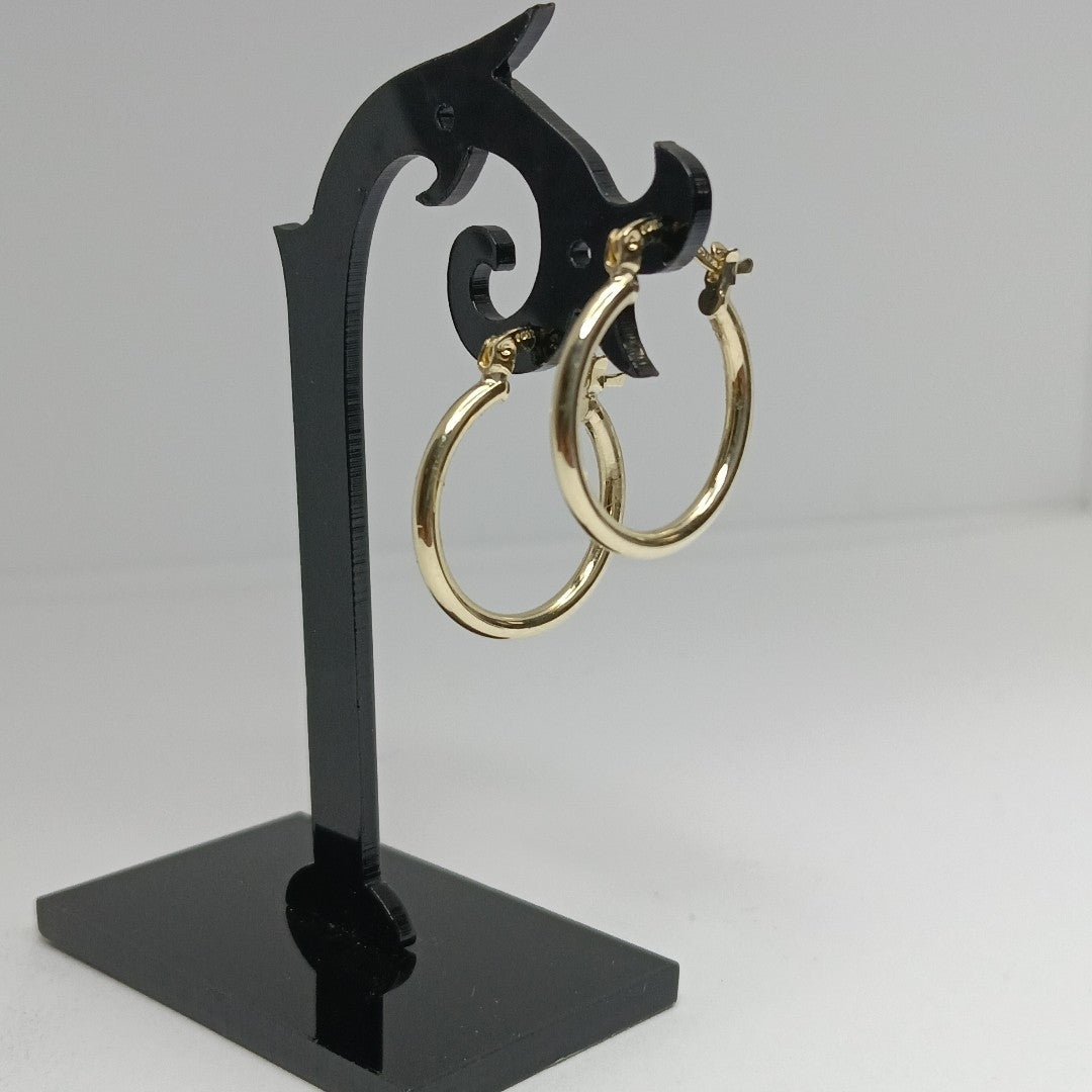 ARETES TEJIDO ARRACADAS LISAS 14K 1.2 GR (NUEVO)